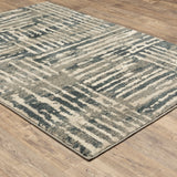 Oriental Weavers Carson 0745C Industrial/Contemporary Abstract Polypropylene Indoor Area Rug Blue/ Beige 9'10" x 12'10" C0745C300390ST