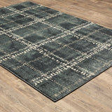 Oriental Weavers Carson 0746J Industrial/Vintage Geometric Polypropylene Indoor Area Rug Blue/ Ivory 9'10" x 12'10" C0746J300390ST