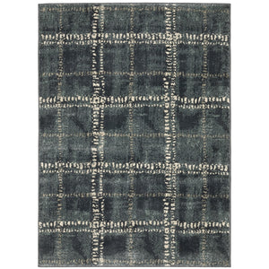 Oriental Weavers Carson 0746J Industrial/Vintage Geometric Polypropylene Indoor Area Rug Blue/ Ivory 9'10" x 12'10" C0746J300390ST