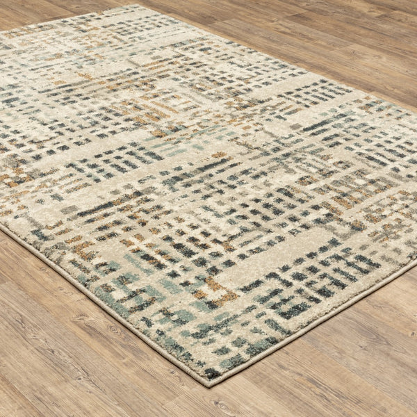 Oriental Weavers Carson 0748F Contemporary/Industrial Abstract Polypropylene Indoor Area Rug Beige/ Grey 9'10" x 12'10" C0748F300390ST