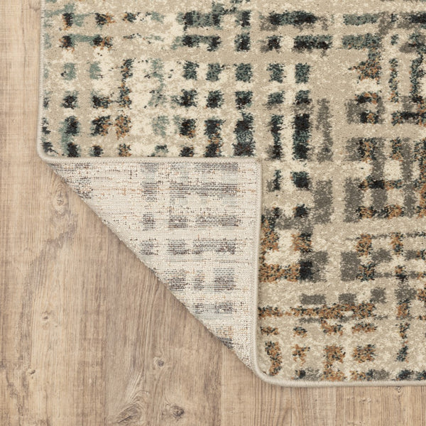 Oriental Weavers Carson 0748F Contemporary/Industrial Abstract Polypropylene Indoor Area Rug Beige/ Grey 9'10" x 12'10" C0748F300390ST