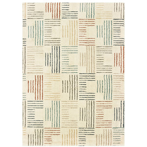 Oriental Weavers Carson 9663A Contemporary/Mid-Century Modern Geometric Polypropylene Indoor Area Rug Ivory/ Multi 9'10" x 12'10" C9663A300390ST