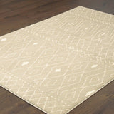 Oriental Weavers Carson 9665B Bohemian/Moroccan Geometric Polypropylene Indoor Area Rug Sand/ Ivory 9'10" x 12'10" C9665B300390ST