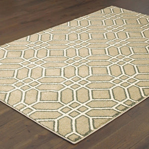 Oriental Weavers Carson 9669D Transitional/Mid-Century Modern Geometric Polypropylene Indoor Area Rug Sand/ Ivory 9'10" x 12'10" C9669D300390ST