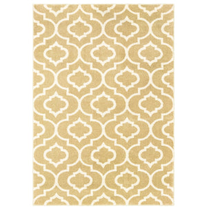 Oriental Weavers Carson 9672E Moroccan/Mid-Century Modern Geometric Polypropylene Indoor Area Rug Gold/ Ivory 9'10" x 12'10" C9672E300390ST