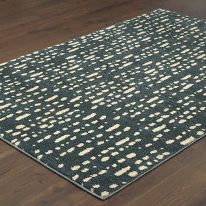 Oriental Weavers Carson 9673B Industrial/Contemporary Abstract Polypropylene Indoor Area Rug Blue/ Ivory 9'10" x 12'10" C9673B300390ST