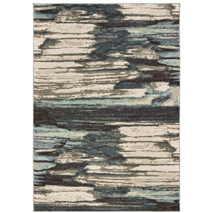 Oriental Weavers Carson 9675A Industrial/Contemporary Abstract Polypropylene Indoor Area Rug Blue/ Brown 9'10" x 12'10" C9675A300390ST