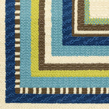 Oriental Weavers Caspian 1003X Casual/Traditional Border Polypropylene Indoor/Outdoor Area Rug Ivory/ Blue 8'6" x 13' C1003X259396ST