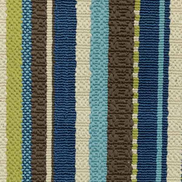 Oriental Weavers Caspian 1004X Transitional/Contemporary Striped Polypropylene Indoor/Outdoor Area Rug Blue/ Brown 8'6" x 13' C1004X259396ST