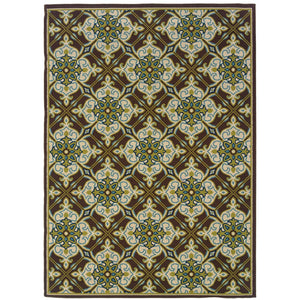 Oriental Weavers Caspian 1005D Transitional/Moroccan Trellis Polypropylene Indoor/Outdoor Area Rug Brown/ Ivory 8'6" x 13' C1005D259396ST