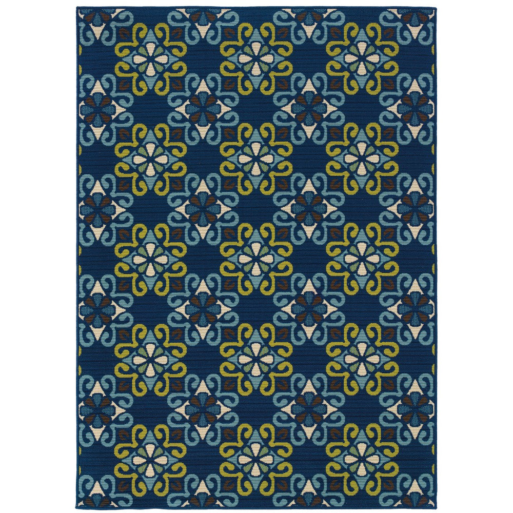 Oriental Weavers Caspian 3331L Casual/Global Floral Polypropylene Indoor/Outdoor Area Rug Blue/ Green 8'6" x 13' C3331L259396ST