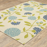 Oriental Weavers Caspian 8327Y Transitional/Casual Floral Polypropylene Indoor/Outdoor Area Rug Ivory/ Green 8'6" x 13' C8327Y259396ST