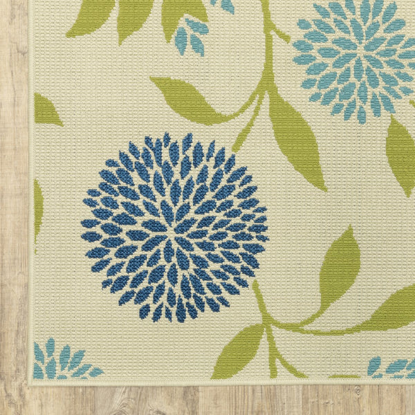 Oriental Weavers Caspian 8327Y Transitional/Casual Floral Polypropylene Indoor/Outdoor Area Rug Ivory/ Green 8'6" x 13' C8327Y259396ST
