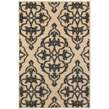 Oriental Weavers Cayman 001B9 Transitional/Global Floral Polypropylene Indoor/Outdoor Area Rug Sand/ Charcoal 9'10" x 12'10" C001B9300390ST