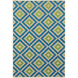 Oriental Weavers Cayman 2063Z Moroccan/Contemporary Geometric Polypropylene Indoor/Outdoor Area Rug Blue/ Green 9'10" x 12'10" C2063Z300390ST