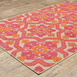 Oriental Weavers Cayman 2541V Bohemian/Global Geometric Polypropylene Indoor/Outdoor Area Rug Sand/ Pink 9'10" x 12'10" C2541V300390ST