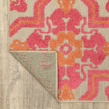 Oriental Weavers Cayman 2541V Bohemian/Global Geometric Polypropylene Indoor/Outdoor Area Rug Sand/ Pink 9'10" x 12'10" C2541V300390ST