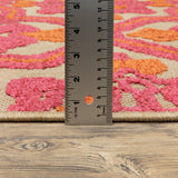 Oriental Weavers Cayman 2541V Bohemian/Global Geometric Polypropylene Indoor/Outdoor Area Rug Sand/ Pink 9'10" x 12'10" C2541V300390ST