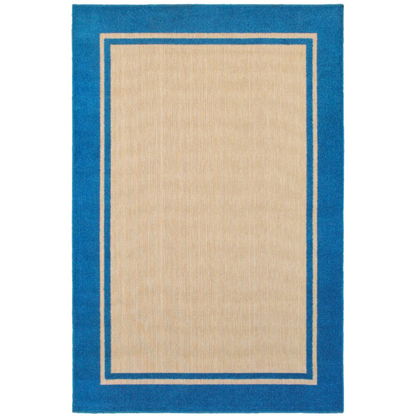 Oriental Weavers Cayman 5594B Classic/Casual Border Polypropylene Indoor/Outdoor Area Rug Sand/ Blue 9'10" x 12'10" C5594B300390ST