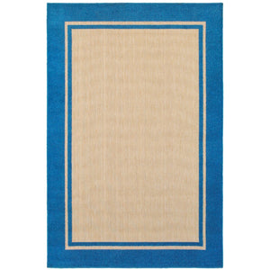 Oriental Weavers Cayman 5594B Classic/Casual Border Polypropylene Indoor/Outdoor Area Rug Sand/ Blue 9'10" x 12'10" C5594B300390ST