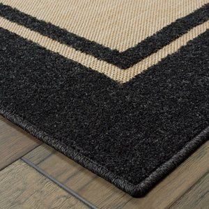 Oriental Weavers Cayman 5594K Classic/Casual Border Polypropylene Indoor/Outdoor Area Rug Sand/ Charcoal 9'10" x 12'10" C5594K300390ST