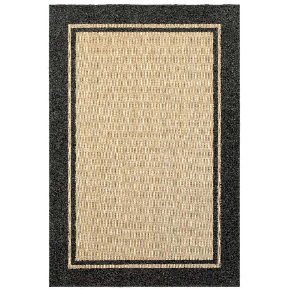 Oriental Weavers Cayman 5594K Classic/Casual Border Polypropylene Indoor/Outdoor Area Rug Sand/ Charcoal 9'10" x 12'10" C5594K300390ST