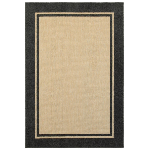 Oriental Weavers Cayman 5594K Classic/Casual Border Polypropylene Indoor/Outdoor Area Rug Sand/ Charcoal 9'10" x 12'10" C5594K300390ST