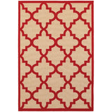 Oriental Weavers Cayman 660R9 Moroccan/Casual Geometric Polypropylene Indoor/Outdoor Area Rug Sand/ Red 9'10" x 12'10" C660R9300390ST