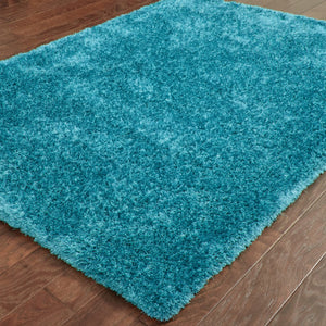 Oriental Weavers Cosmo 81104 Shag/Contemporary Solid Polyester Indoor Area Rug Teal 10' x 13' C81104305396ST