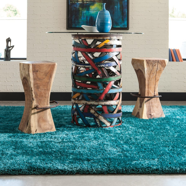 Oriental Weavers Cosmo 81104 Shag/Contemporary Solid Polyester Indoor Area Rug Teal 10' x 13' C81104305396ST