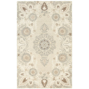 Oriental Weavers Craft 93000 Scandinavian/Global Floral Wool Indoor Area Rug Sand/ Ash 10' x 13' C93000304396ST