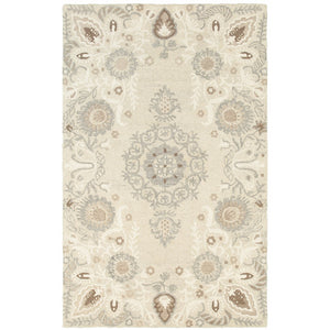 Oriental Weavers Craft 93000 Scandinavian/Global Floral Wool Indoor Area Rug Sand/ Ash 10' x 13' C93000304396ST