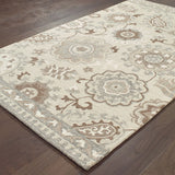 Oriental Weavers Craft 93005 Scandinavian/Global Floral Wool Indoor Area Rug Ivory/ Grey 10' x 13' C93005304396ST