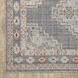 Oriental Weavers Cyprus 020B4 Traditional/Persian Oriental Polypropylene Indoor/Outdoor Area Rug Blue/ Salmon 9'10" x 12'10" C020B4300390ST