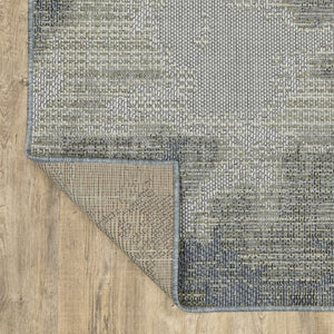 Oriental Weavers Cyprus 2101B Contemporary/Modern Abstract Polypropylene Indoor/Outdoor Area Rug Grey/ Blue 9'10" x 12'10" C2101B300390ST