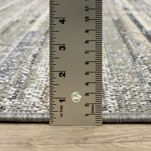 Oriental Weavers Cyprus 2102E Contemporary/Modern Striped Polypropylene Indoor/Outdoor Area Rug Blue/ Green 9'10" x 12'10" C2102E300390ST