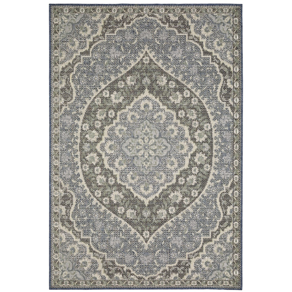 Oriental Weavers Cyprus 228C4 Traditional/Persian Oriental Polypropylene Indoor/Outdoor Area Rug Blue/ Sage 9'10" x 12'10" C228C4300390ST