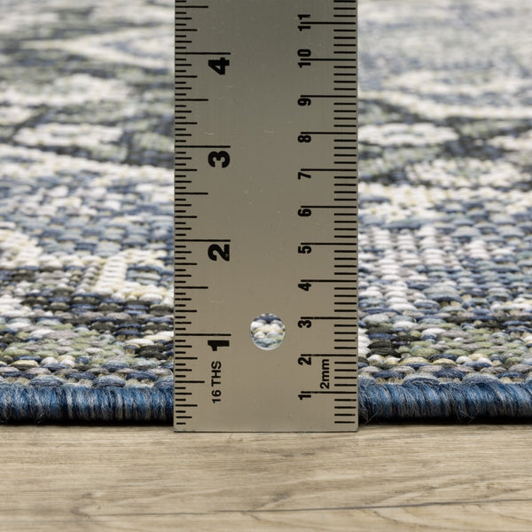 Oriental Weavers Cyprus 228C4 Traditional/Persian Oriental Polypropylene Indoor/Outdoor Area Rug Blue/ Sage 9'10" x 12'10" C228C4300390ST