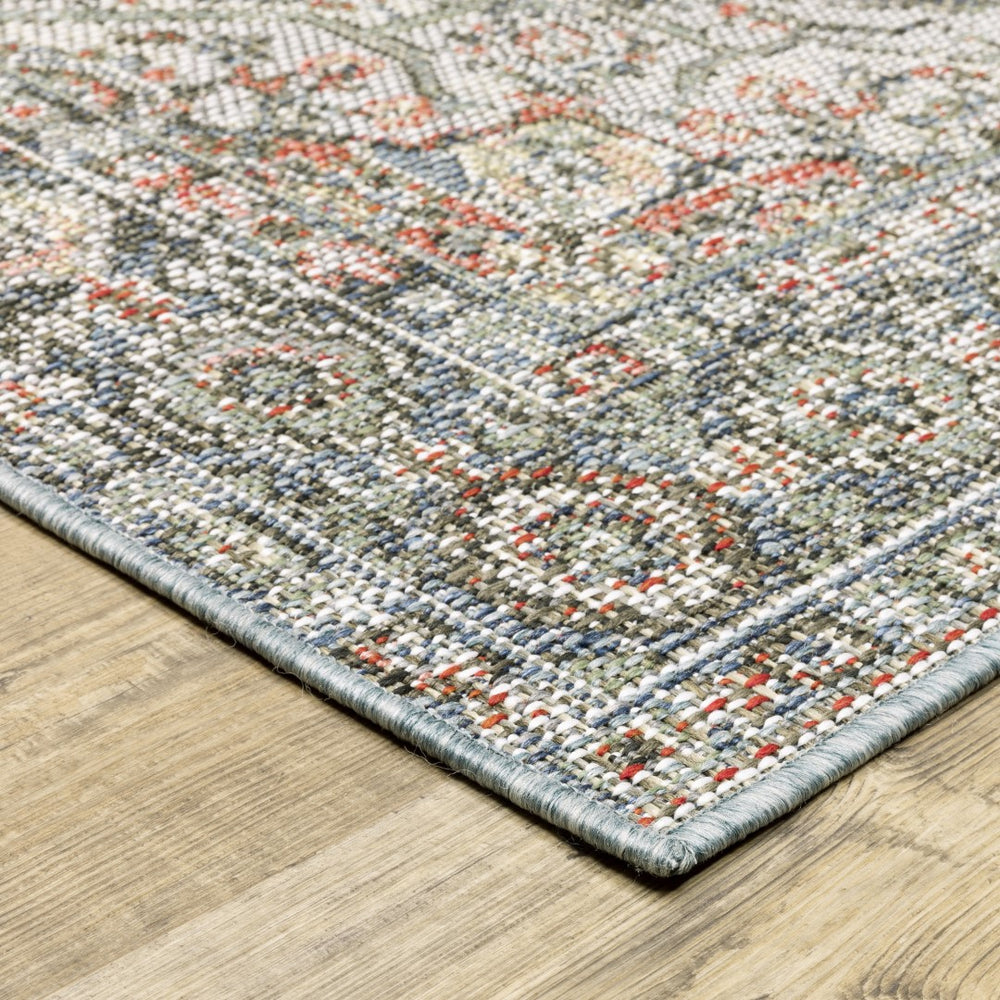 Oriental Weavers Cyprus 429Q4 Traditional/Persian Medallion Polypropylene Indoor/Outdoor Area Rug Grey/ Multi 9'10" x 12'10" C429Q4300390ST