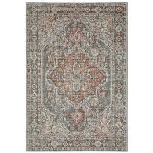 Oriental Weavers Cyprus 429Q4 Traditional/Persian Medallion Polypropylene Indoor/Outdoor Area Rug Grey/ Multi 9'10" x 12'10" C429Q4300390ST