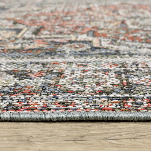 Oriental Weavers Cyprus 429Q4 Traditional/Persian Medallion Polypropylene Indoor/Outdoor Area Rug Grey/ Multi 9'10" x 12'10" C429Q4300390ST