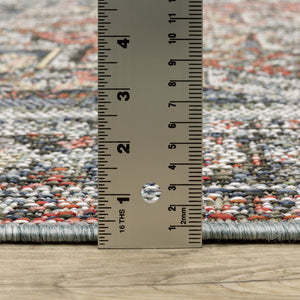 Oriental Weavers Cyprus 429Q4 Traditional/Persian Medallion Polypropylene Indoor/Outdoor Area Rug Grey/ Multi 9'10" x 12'10" C429Q4300390ST