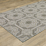 Oriental Weavers Cyprus 448L4 Moroccan/Classic Trellis Polypropylene Indoor/Outdoor Area Rug Grey/ Blue 9'10" x 12'10" C448L4300390ST