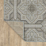 Oriental Weavers Cyprus 448L4 Moroccan/Classic Trellis Polypropylene Indoor/Outdoor Area Rug Grey/ Blue 9'10" x 12'10" C448L4300390ST