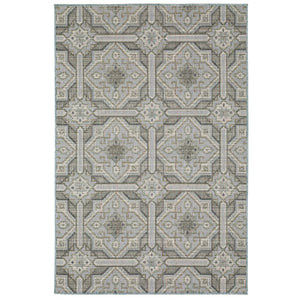 Oriental Weavers Cyprus 448L4 Moroccan/Classic Trellis Polypropylene Indoor/Outdoor Area Rug Grey/ Blue 9'10" x 12'10" C448L4300390ST