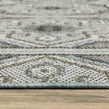 Oriental Weavers Cyprus 448L4 Moroccan/Classic Trellis Polypropylene Indoor/Outdoor Area Rug Grey/ Blue 9'10" x 12'10" C448L4300390ST