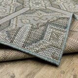 Oriental Weavers Cyprus 448L4 Moroccan/Classic Trellis Polypropylene Indoor/Outdoor Area Rug Grey/ Blue 9'10" x 12'10" C448L4300390ST