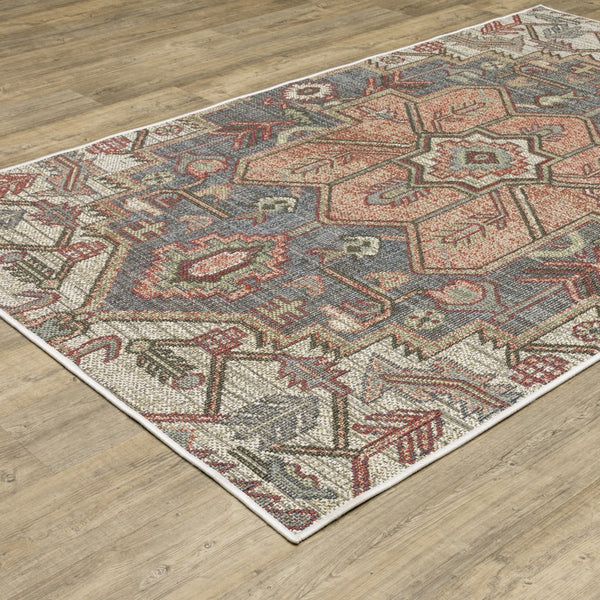 Oriental Weavers Cyprus 5606B Tribal/Oriental Tribal Polypropylene Indoor/Outdoor Area Rug Blue/ Multi 9'10" x 12'10" C5606B300390ST