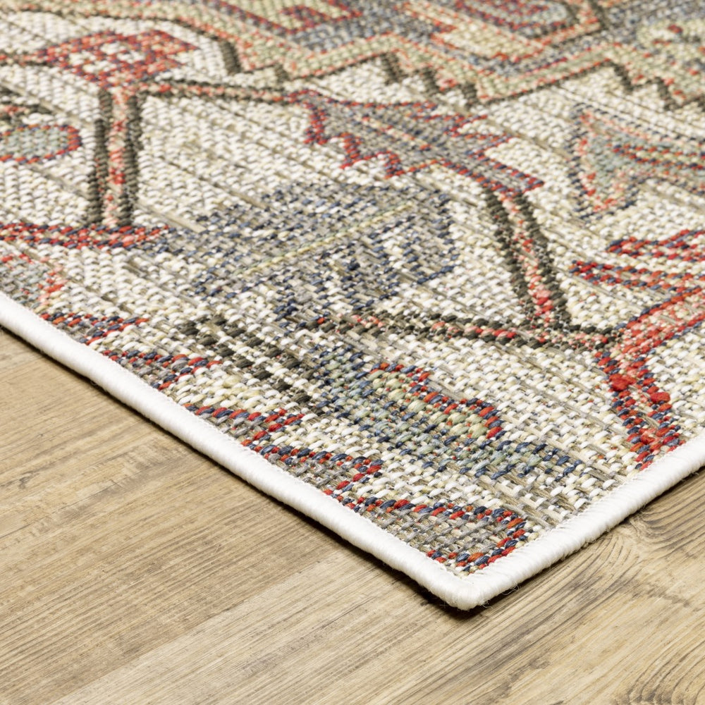 Oriental Weavers Cyprus 5606B Tribal/Oriental Tribal Polypropylene Indoor/Outdoor Area Rug Blue/ Multi 9'10" x 12'10" C5606B300390ST