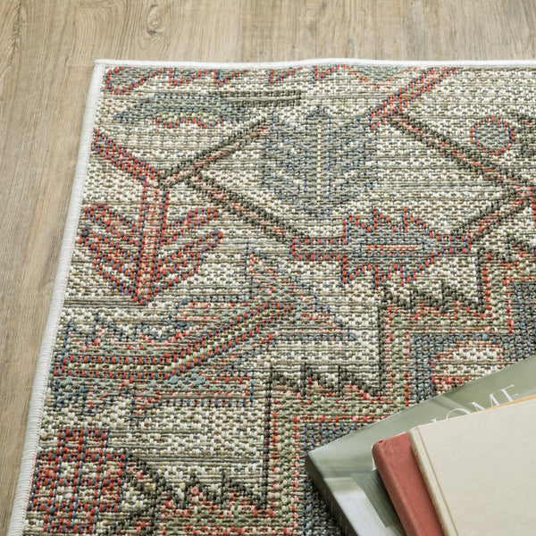 Oriental Weavers Cyprus 5606B Tribal/Oriental Tribal Polypropylene Indoor/Outdoor Area Rug Blue/ Multi 9'10" x 12'10" C5606B300390ST